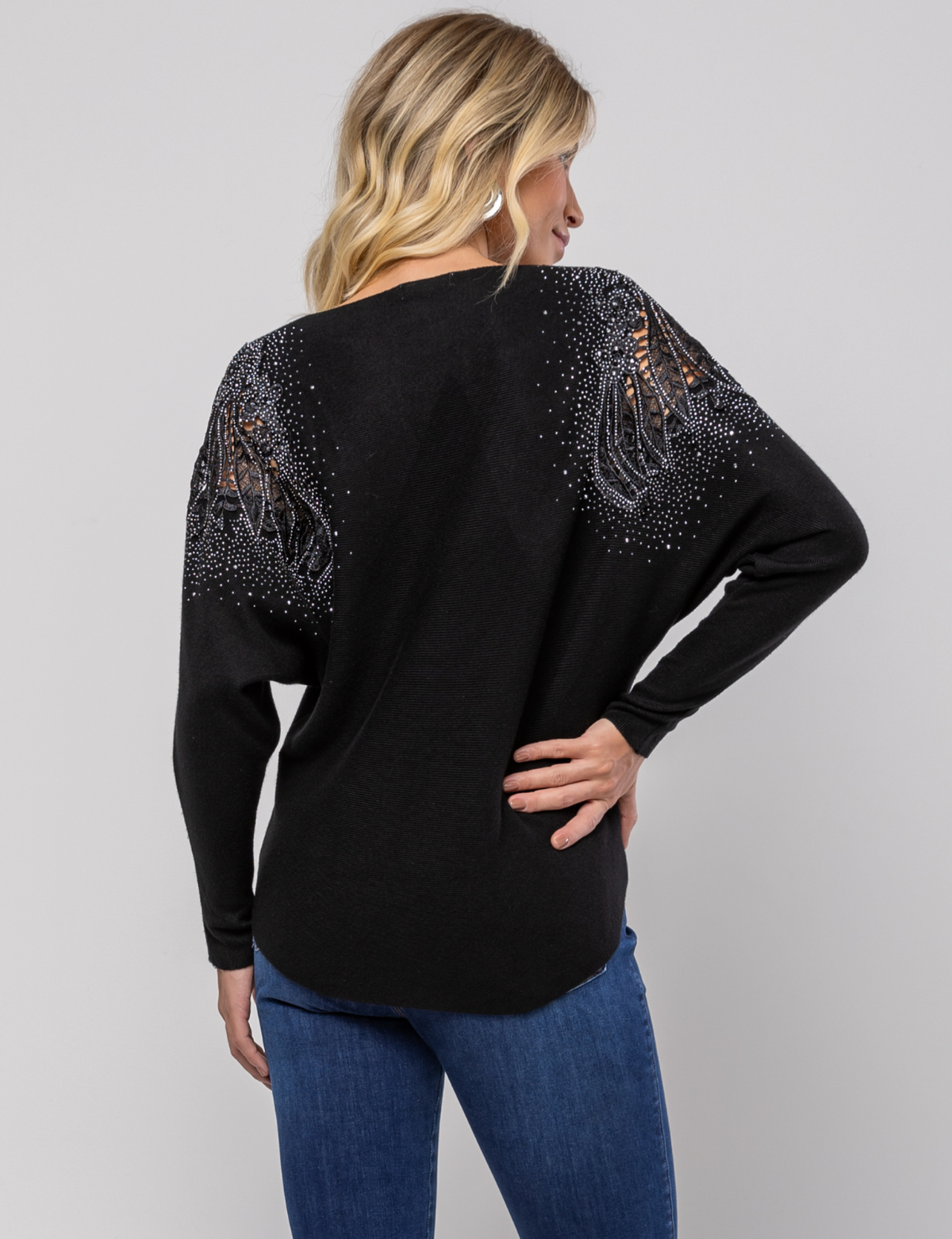 Blusa Modal Manga Morcego Grace - Preta