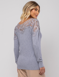 Blusa Modal com Aplicação Ana Liz - Cinza