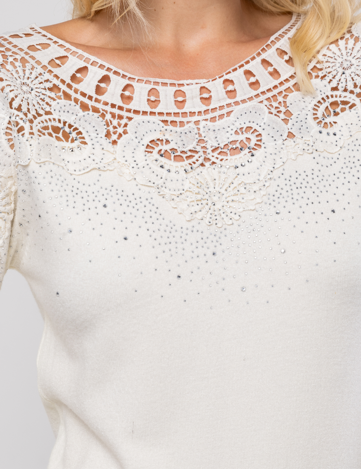 Blusa Modal com Aplicação Ana Liz - Creme