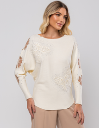 Blusa Aplique Borboleta Lucy - Off White