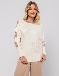 Blusa Aplique Borboleta Lucy - Off White