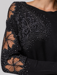 Blusa Aplique Borboleta Lucy - Preta