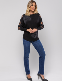 Blusa Aplique Borboleta Lucy - Preta