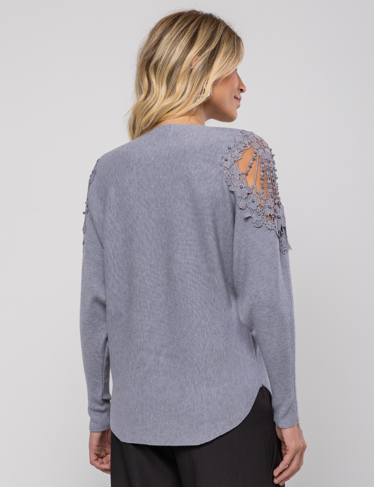 Blusa Manga Morcego Paula - Cinza