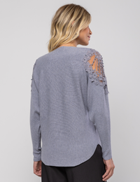 Blusa Manga Morcego Paula - Cinza