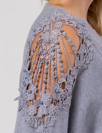 Blusa Manga Morcego Paula - Cinza