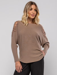 Blusa Manga Morcego Paula - Cáqui