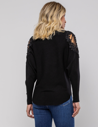 Blusa Manga Morcego Paula - Preta