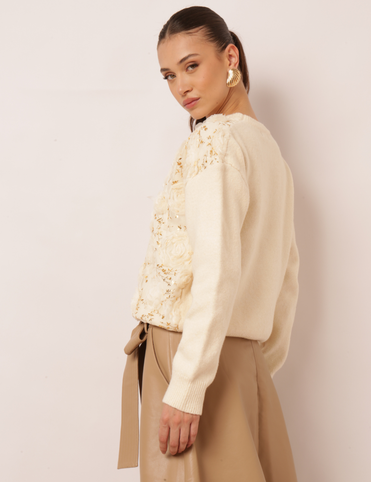 Blusa Flores Ana Júlia - Off White
