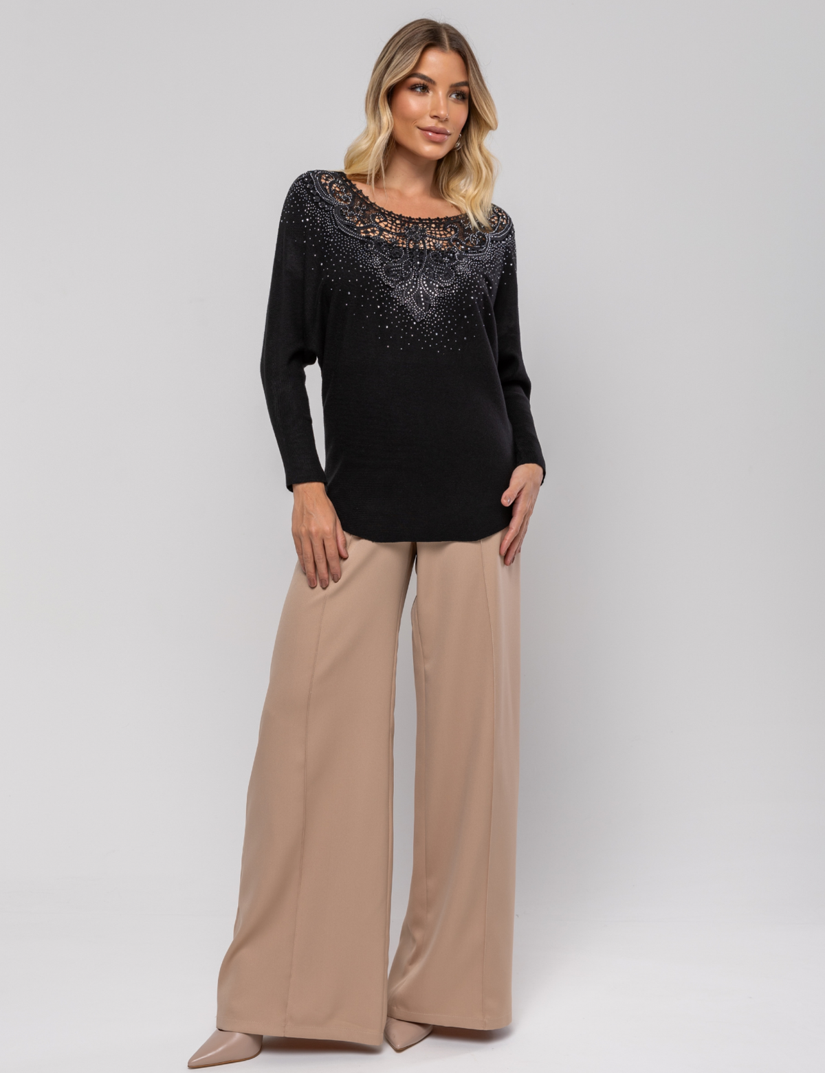 Blusa Modal Aplique Liliam - Preta