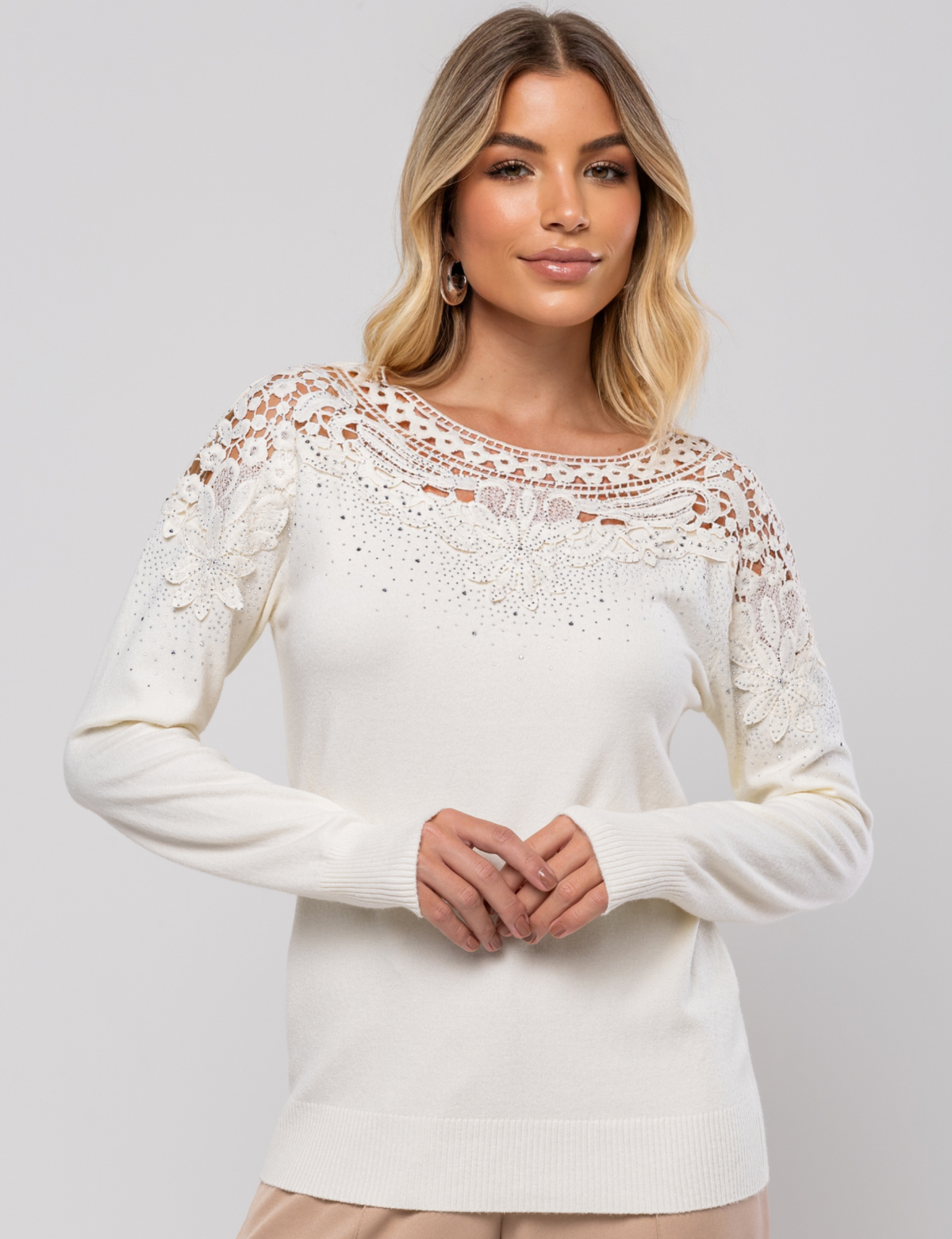Blusa Modal Rose - Off White