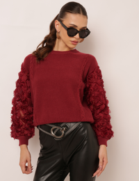 Blusa bordada Rachel - Vinho
