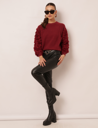 Blusa bordada Rachel - Vinho