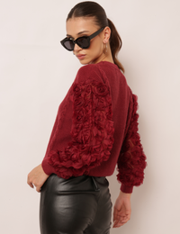 Blusa bordada Rachel - Vinho