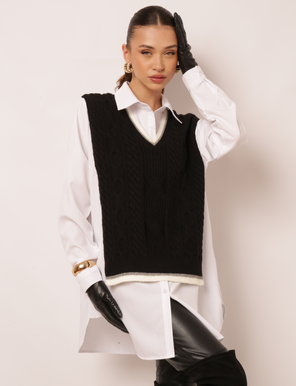 Camisão com Composê Melanie - Preto