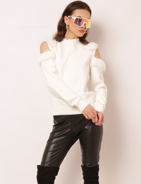 Blusa Tricot Abertura Nicole - Off White