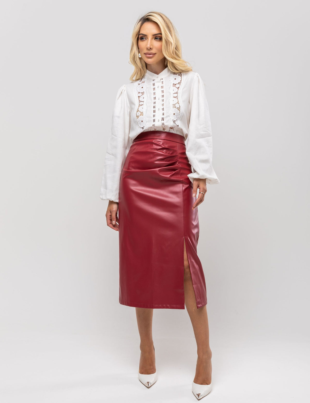 Saia Drapeada Silvia - Marsala