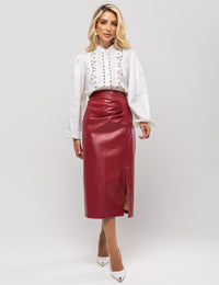 Saia Drapeada Silvia - Marsala