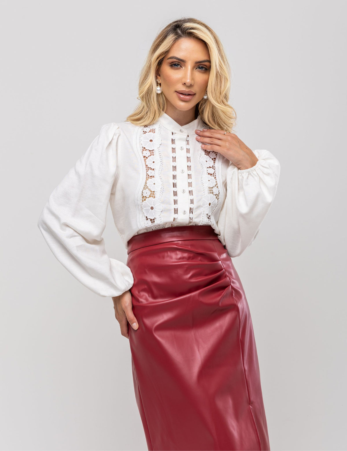 Saia Drapeada Silvia - Marsala