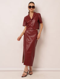 Conjunto Couro Ecológico Arienne - Marsala