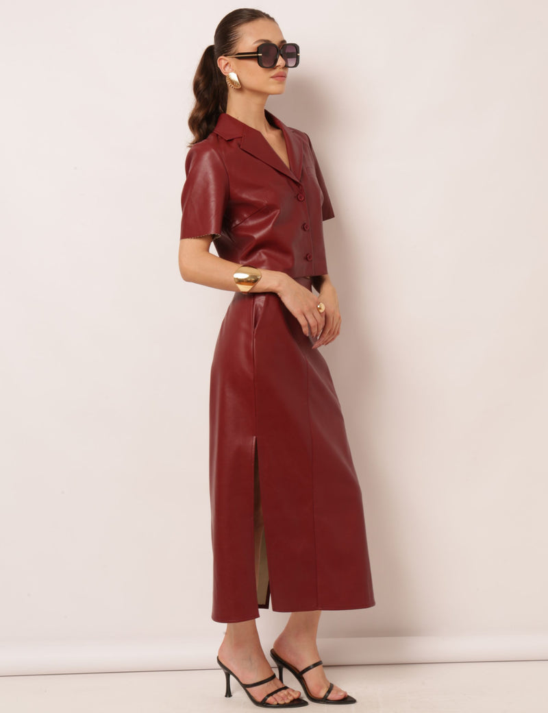 Conjunto Couro Ecológico Arienne - Marsala