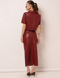 Conjunto Couro Ecológico Arienne - Marsala