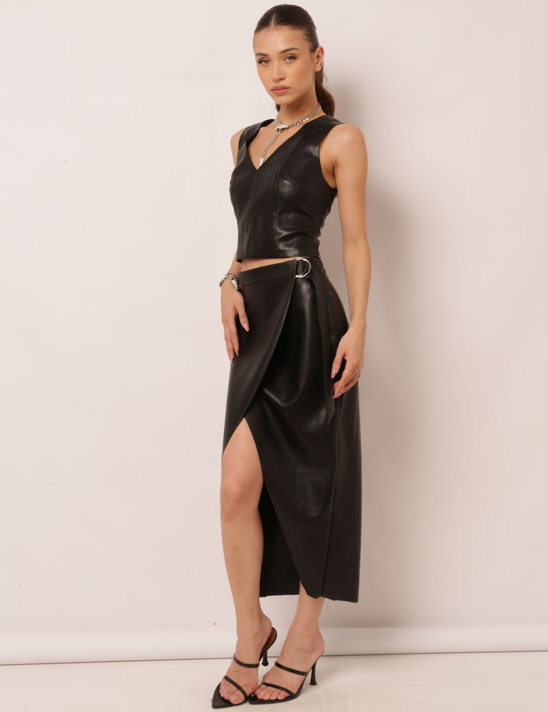 Conjunto Couro PU Savana - Preto