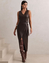 Conjunto Couro PU Savana - Marrom