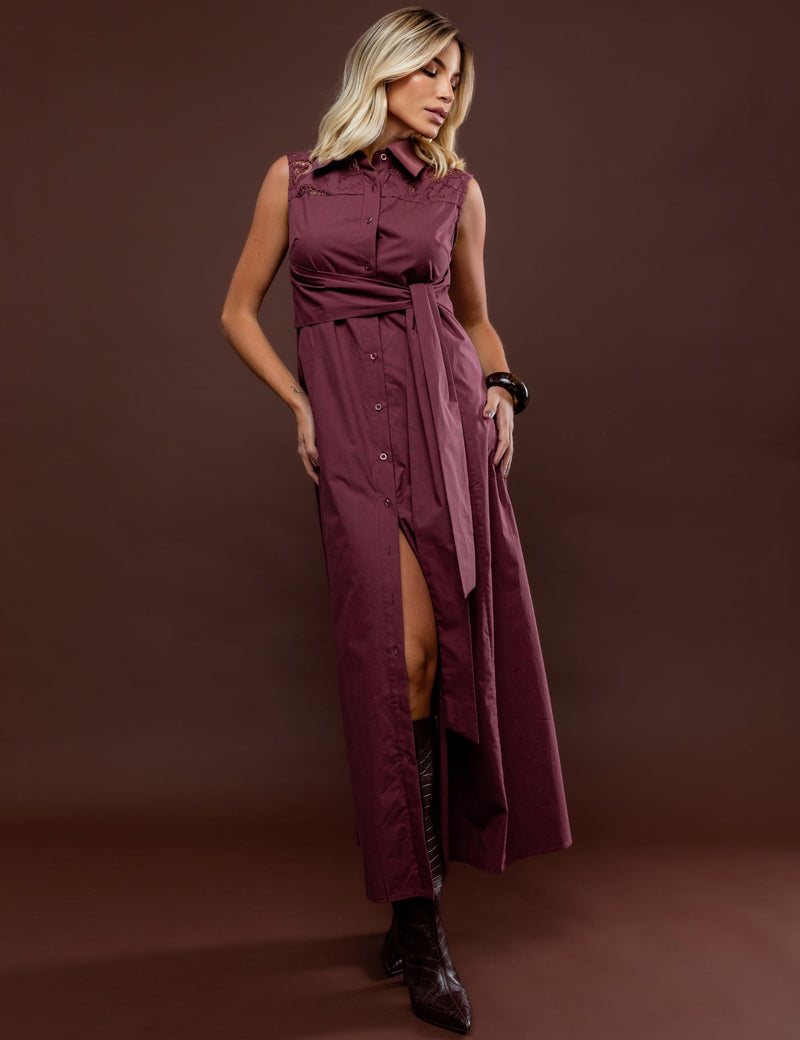 Vestido com Botões Laila - Marsala