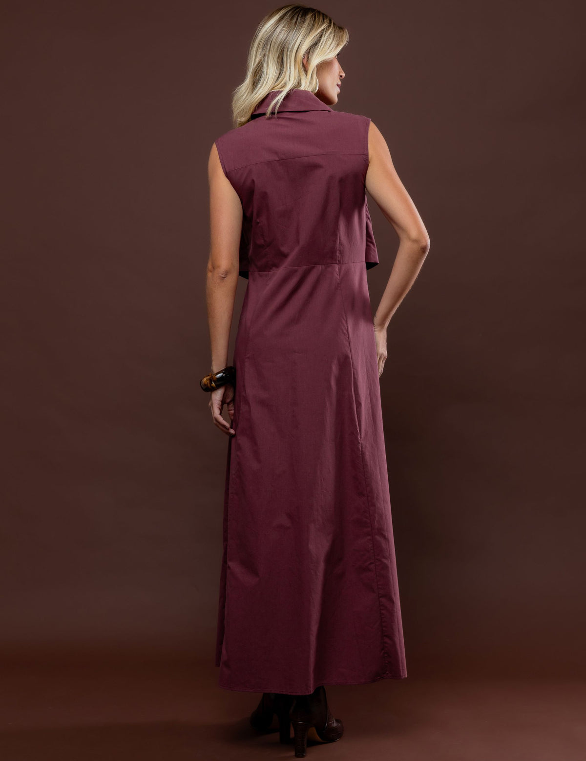Vestido com Botões Laila - Marsala