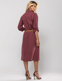 Vestido Midi Chemise Angelina - Marsala