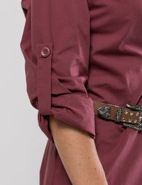 Vestido Midi Chemise Angelina - Marsala