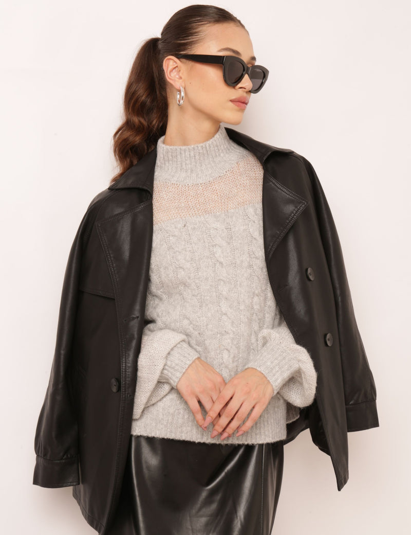 Casaco de Couro P.U. Paola - Preto