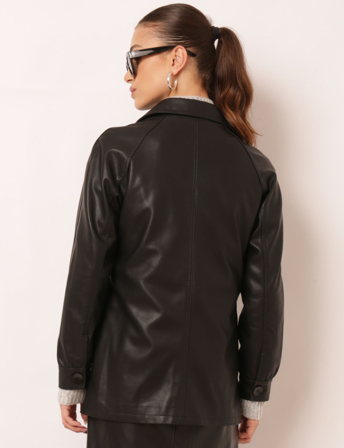 Casaco de Couro P.U. Paola - Preto