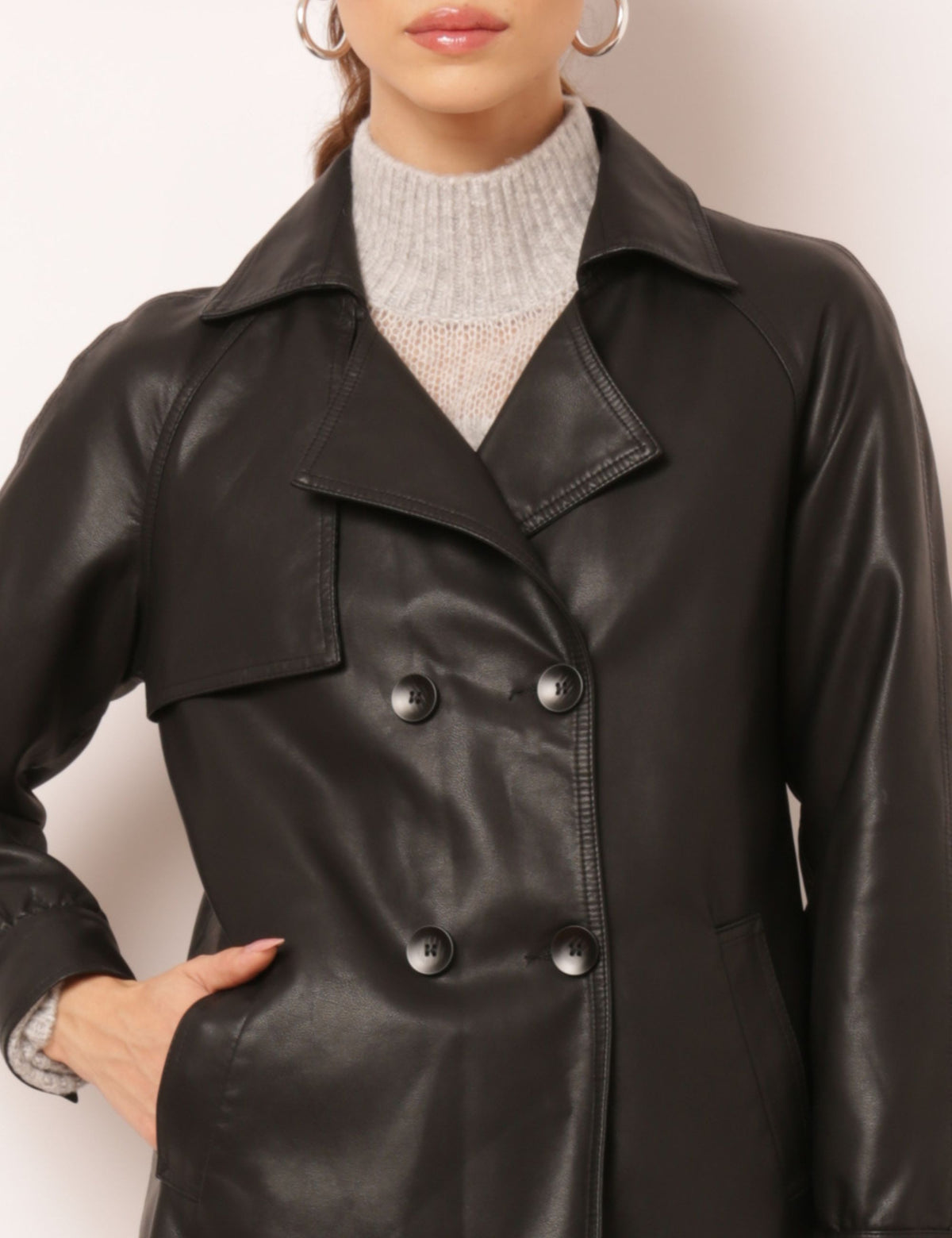 Casaco de Couro P.U. Paola - Preto