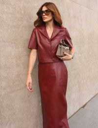 Conjunto Couro Ecológico Arienne - Marsala