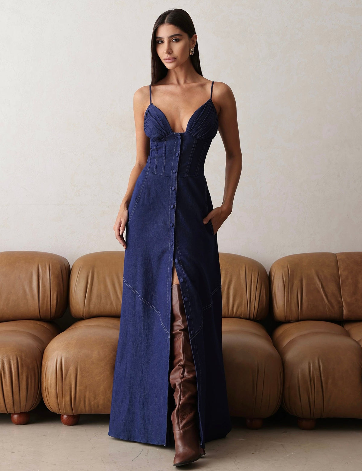 Vestido Jeans Larissa - Azul