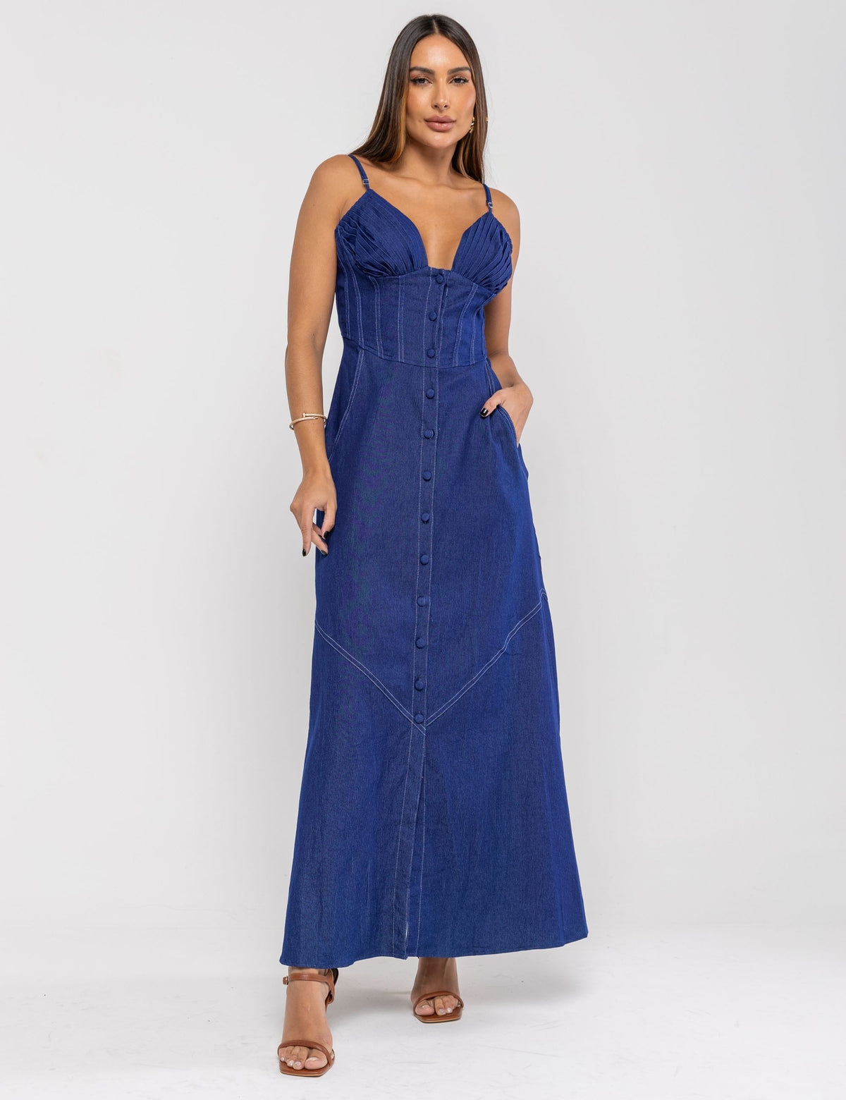 Vestido Jeans Larissa - Azul