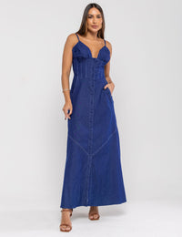Vestido Jeans Larissa - Azul