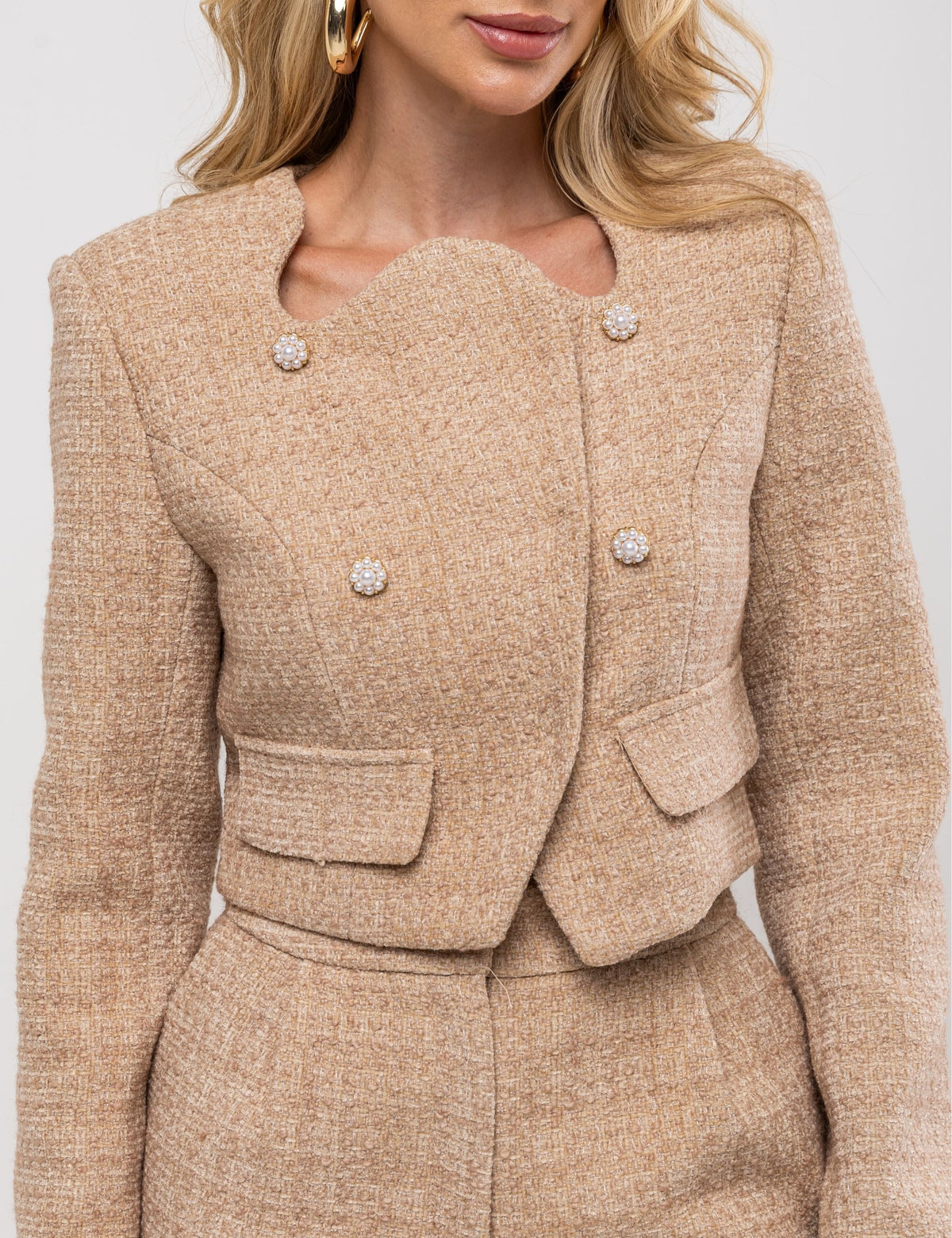 Conjunto Tweed Grazi - Bege