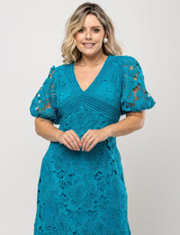 Vestido Midi Guipir Lorena - Verde