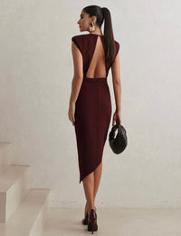 Vestido Drapeado Chiara - Vinho