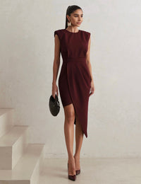 Vestido Drapeado Chiara - Vinho