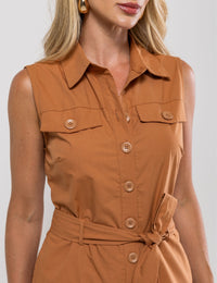 Macacão de Algodão Valentina - Caramelo