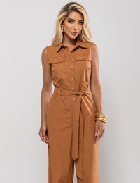 Macacão de Algodão Valentina - Caramelo