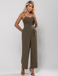 Macacão Acinturado com Cortes Isadora - Verde