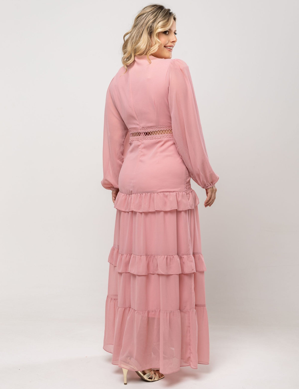 Vestido de Voil Noélia Plus - Rosa