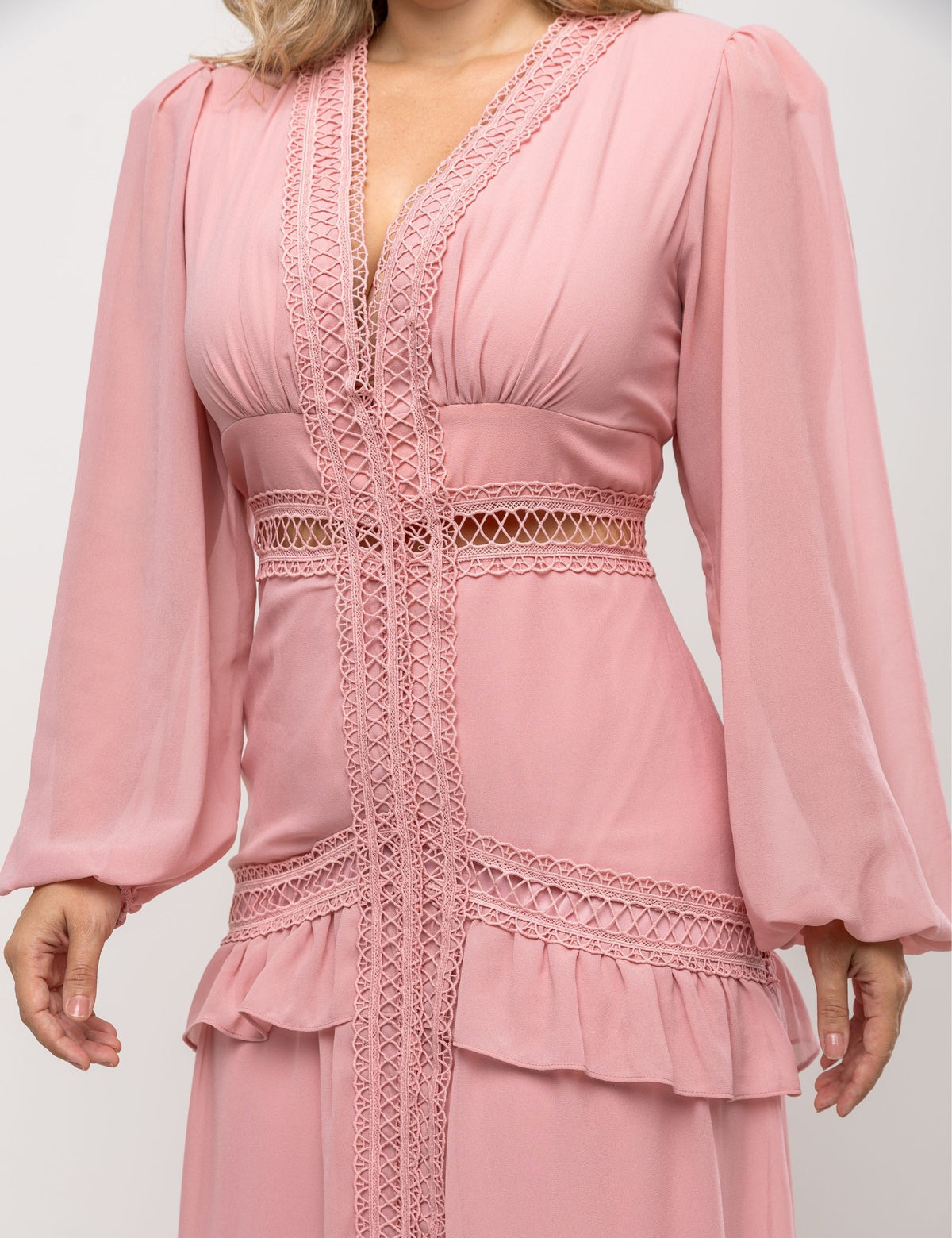 Vestido de Voil Noélia Plus - Rosa
