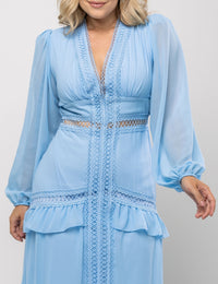 Vestido de Voil Noélia Plus - Azul