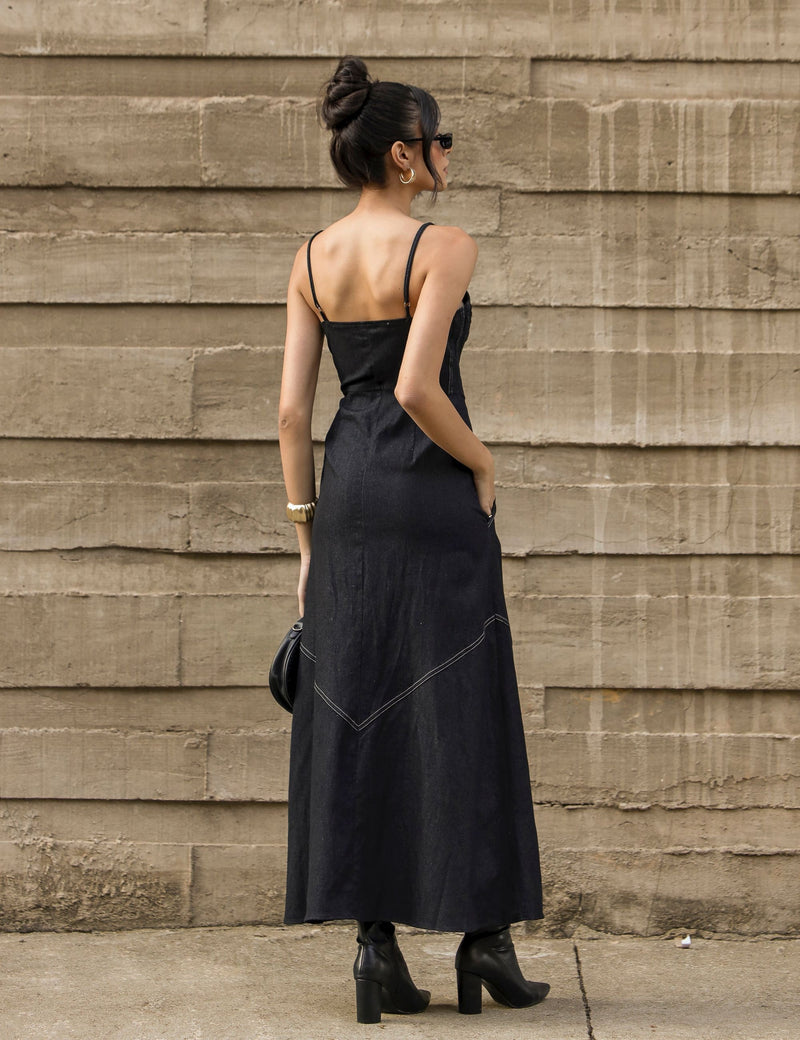 Vestido Jeans Larissa - Preto